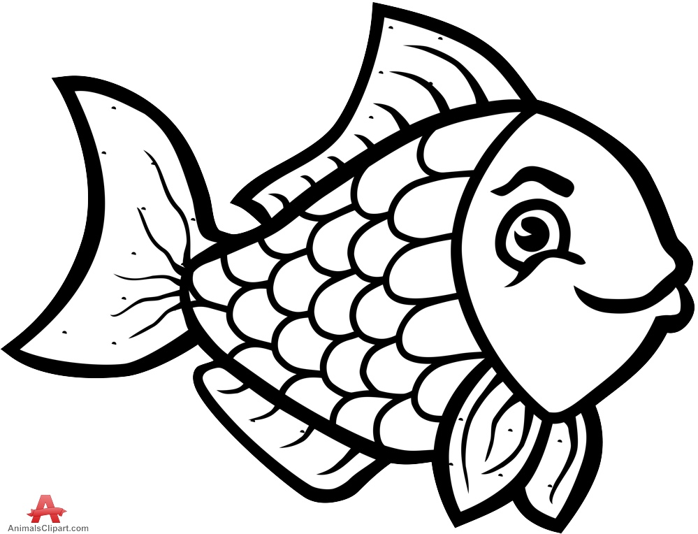 999x764 Fish Clipart Black And White