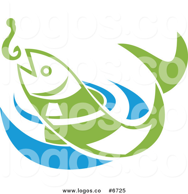 600x620 Royalty Free Cliprt Vector Logo Of Green Fish Jumping