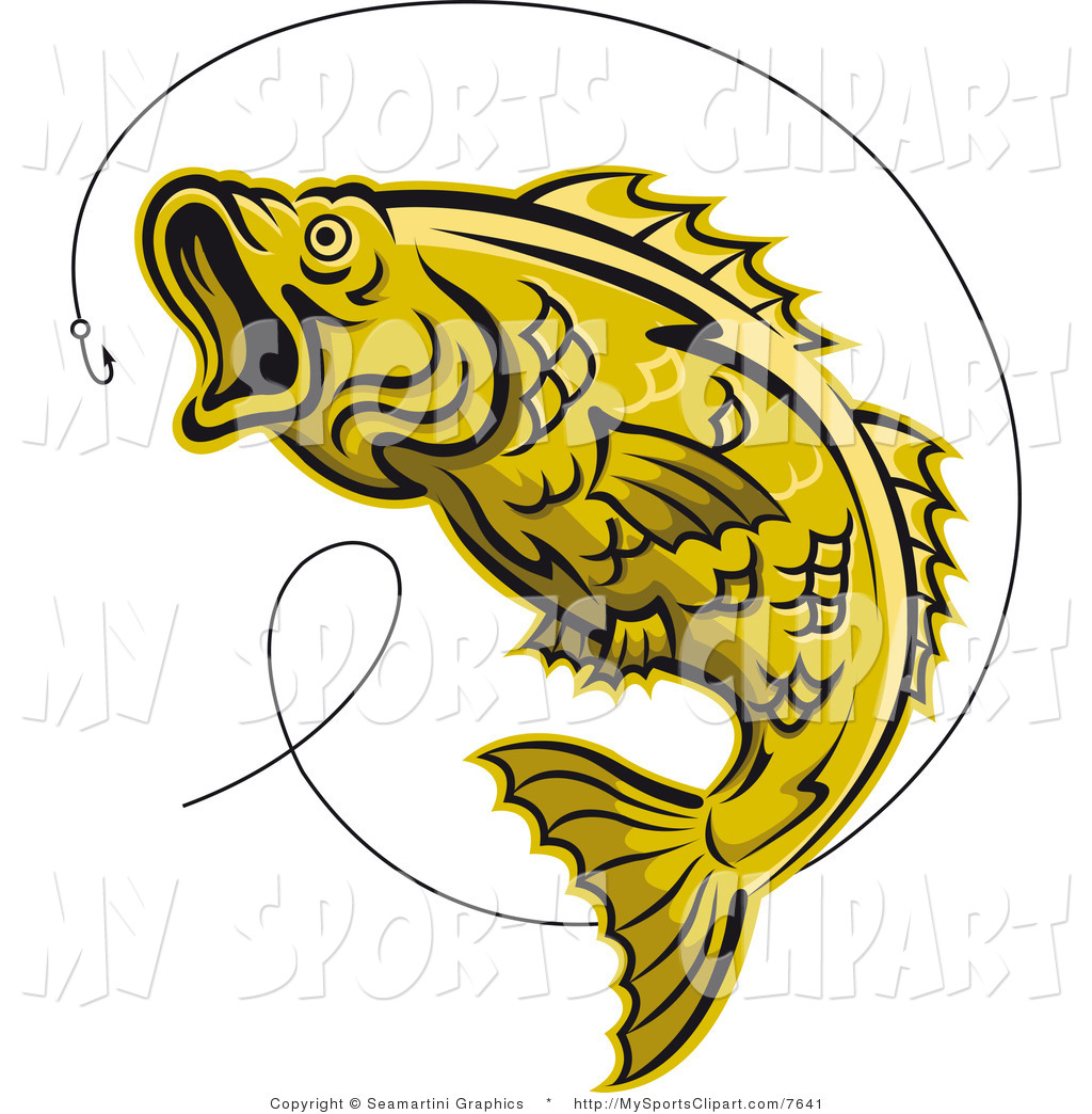1024x1044 Sports Clip Art Of A Yellow Trout And Hook By Vector Tradition Sm
