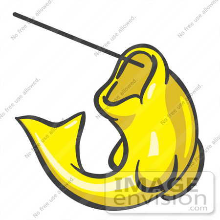 450x450 Clip Art Graphic Of A Yellow Fish On A Hook