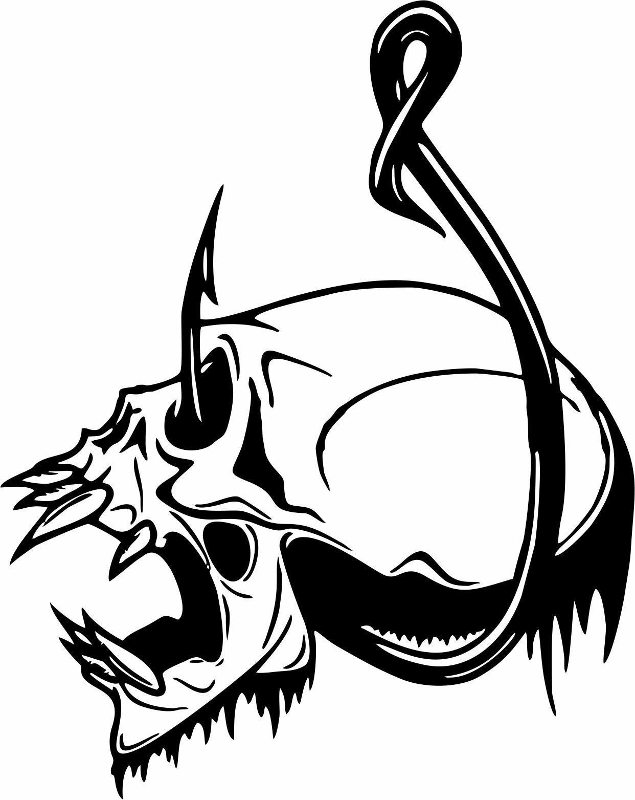 1242x1563 Fish Reaper Skull Fishing Rod Reel Car Boat Truck Window Vinyl