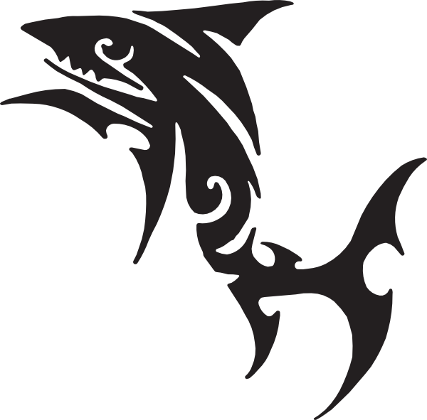 600x591 Tribal Fish Clip Art