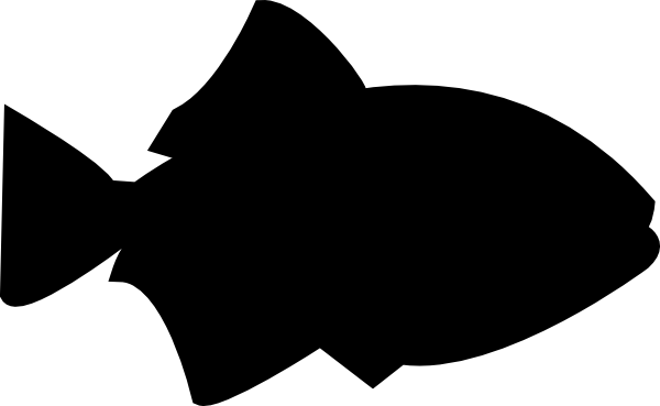 600x369 Fish Outline Black Filled Clip Art