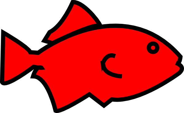 600x369 Fish Outline Red Clip Art