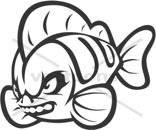 320x267 Angry Wild Fish Outline Logo