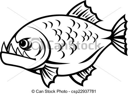 450x332 Piranha Clipart Black And White