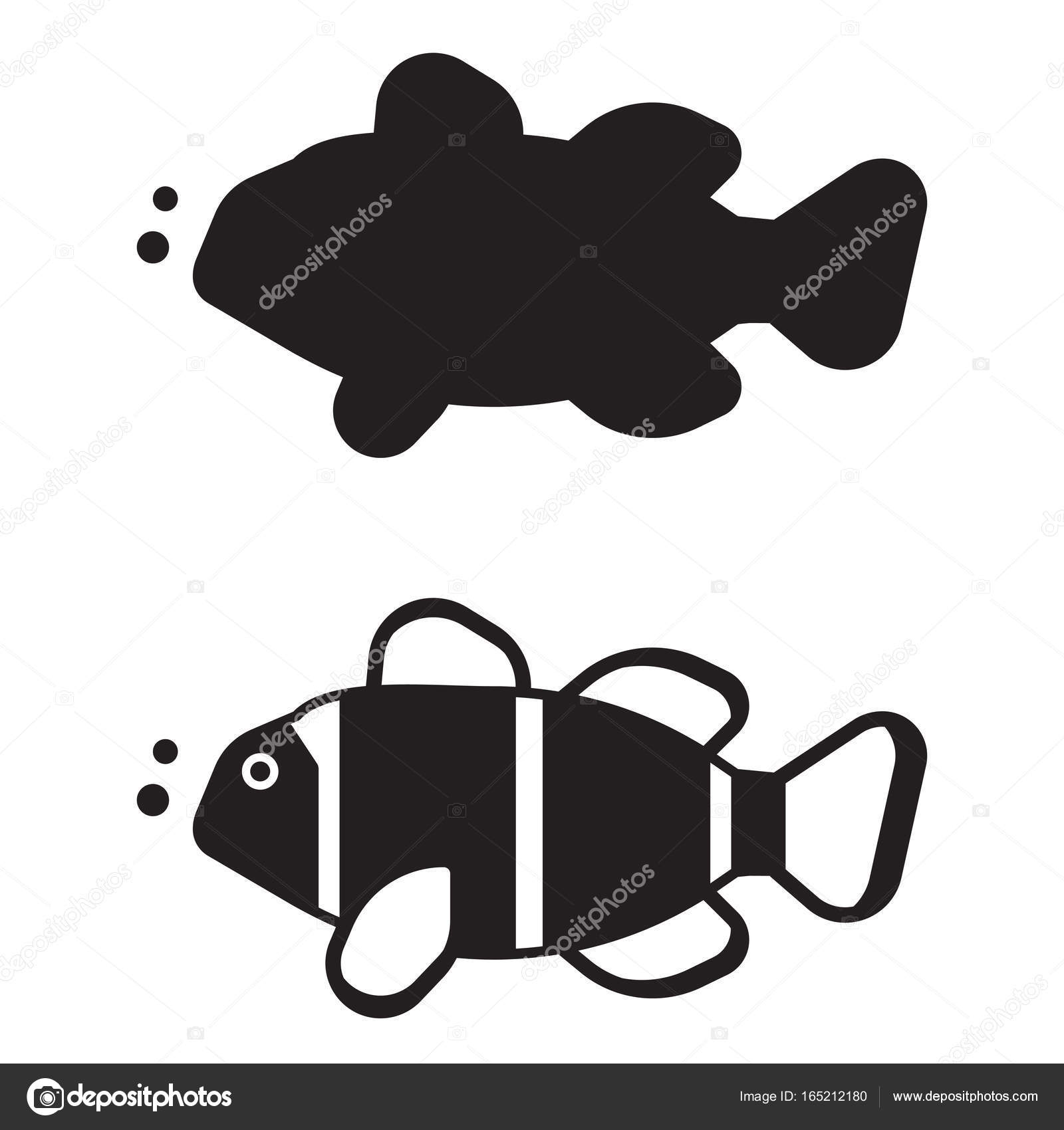 1600x1700 Clown Fish Outline Icon Or Logo Stock Vector Krugli86@gmail