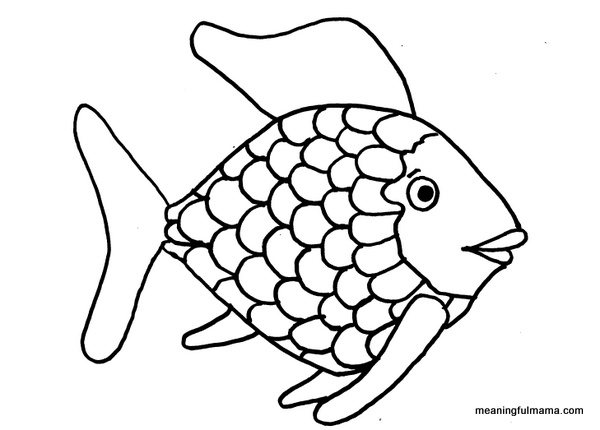 600x430 Rainbow Fish Outline Clipart