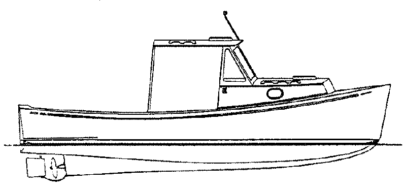 800x376 Fishing Boat Clipart Outline