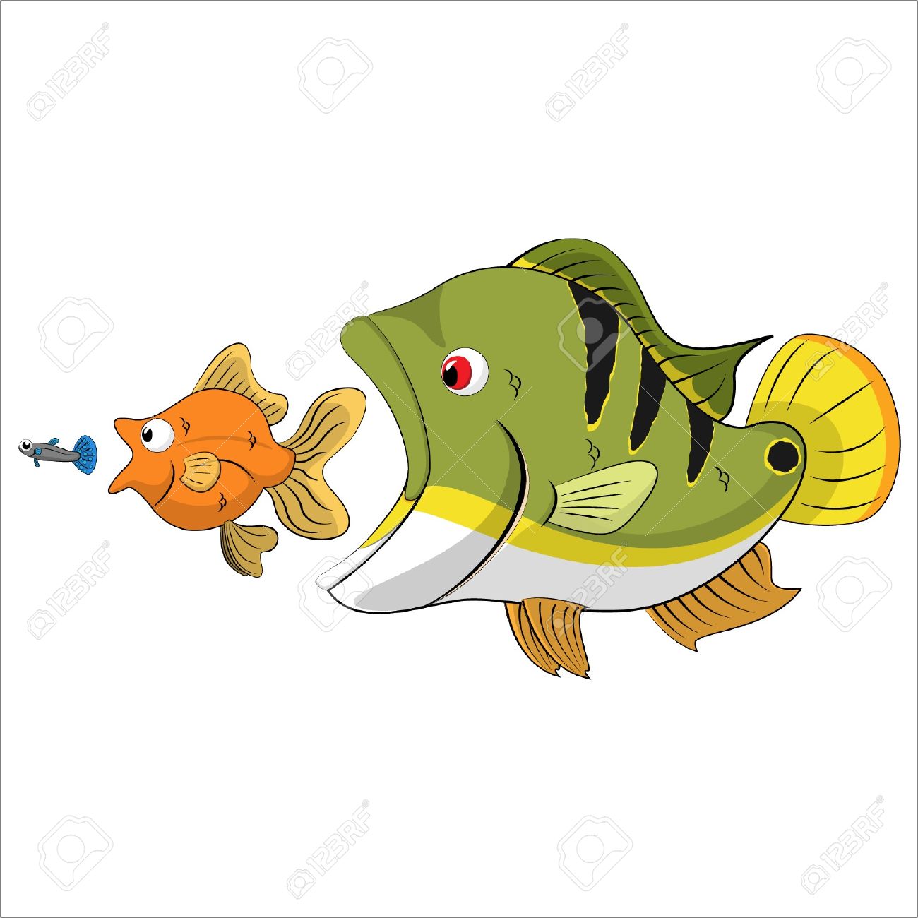 1300x1300 Fish Chain Food In The Pond Royalty Free Cliparts, Vectors,