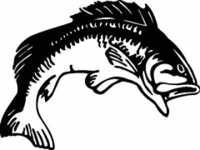 400x300 Jumping Fish Silhouette Clipart
