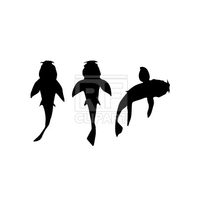 400x400 Moving Fish Silhouette Royalty Free Vector Clip Art Image