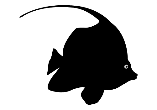501x351 Coral Fish Silhouette Swimming Under The Sea Vector Graphics