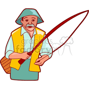 300x300 Royalty Free Cartoon Fisherman 168882 Vector Clip Art Image