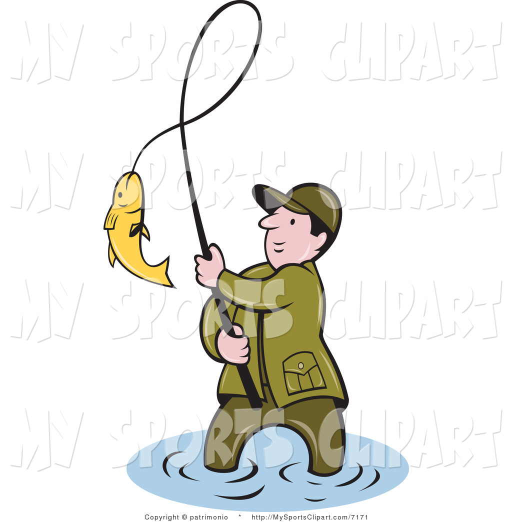1024x1044 Sports Clip Art Of A Fisherman Bringing In His Catch By Patrimonio