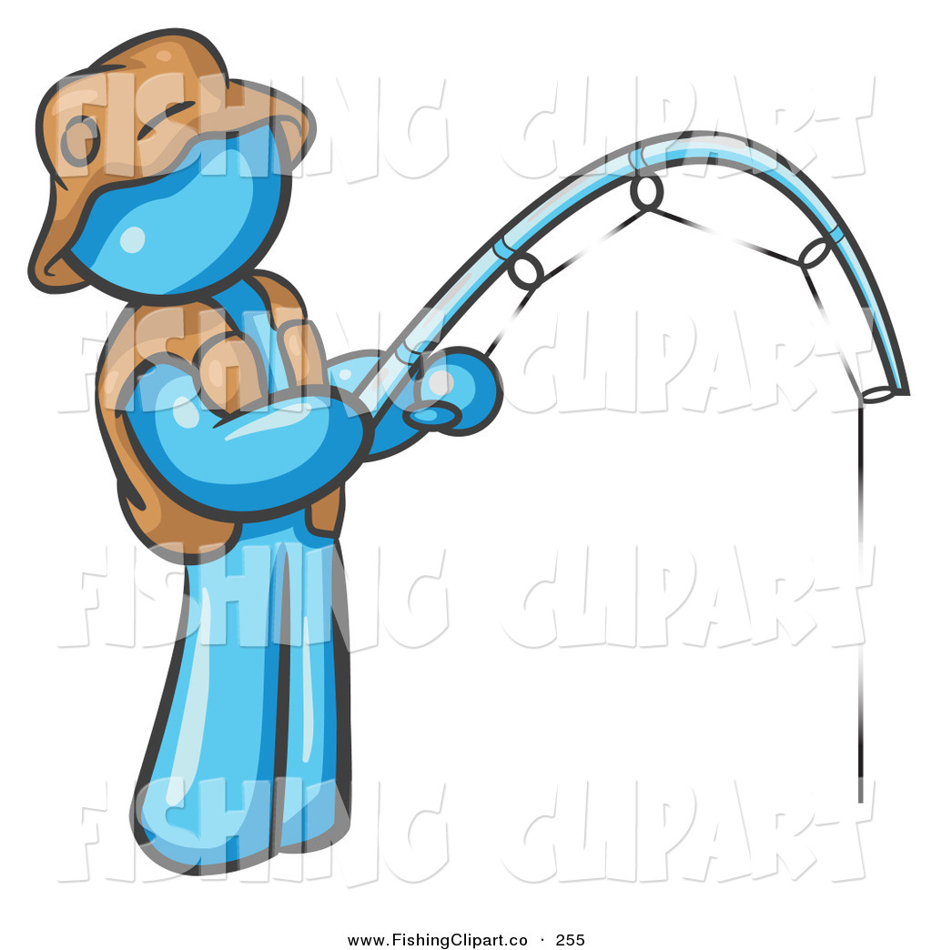 1024x1044 Clip Art Of A Light Blue Fisherman Wearing A Hat Vest