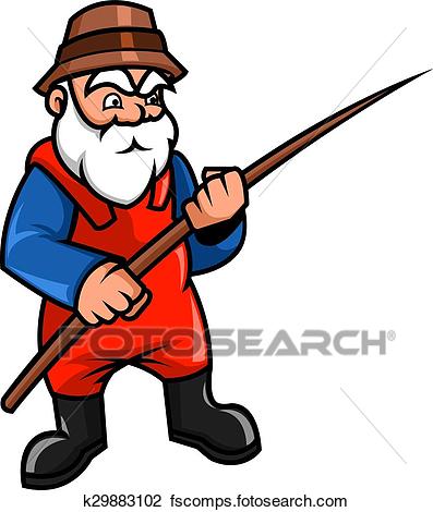 397x470 Clipart Of Old Fisherman K29883102