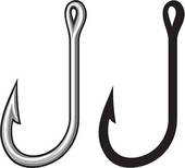 170x154 Fish Hook Outline Clipart