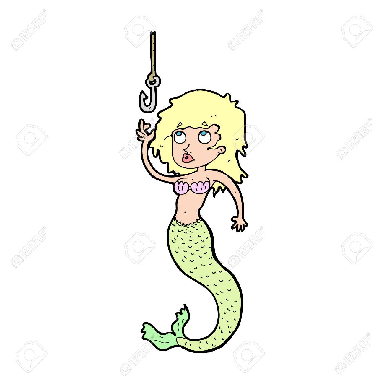 1300x1300 Cartoon Mermaid Fish Hook Royalty Free Cliparts, Vectors,