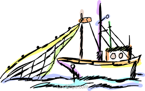 480x302 Commercial Fishing Boat Royalty Free Vector Clip Art Illustration