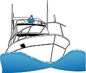 170x145 Sport Fishing Boat Clip Art
