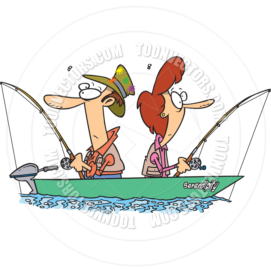 940x940 Cartoon Couple Fishing By Ron Leishman Toon Vectors Eps