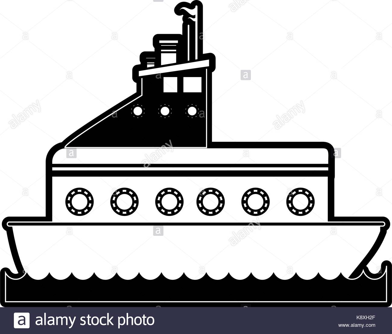 Fishing Boat Clipart Black White | Free download on ClipArtMag