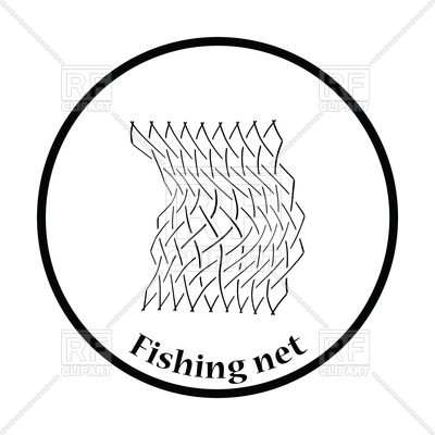 400x400 Thin Design Icon Of Fishing Net Royalty Free Vector Clip Art Image