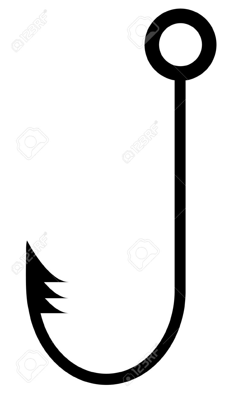 758x1300 Hook Clipart Black Fish