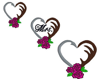 340x270 Fish Hook Deer Antler Heart