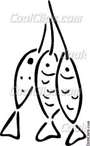 185x300 Fish On A Fishing Line Vector Clip Art