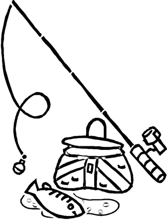 328x430 Fishing Equipment Clip Art Equipment For Fishing Coloring Page