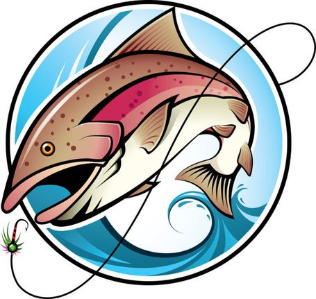 455x431 Fishing Cartoon Image 02, Vector Image
