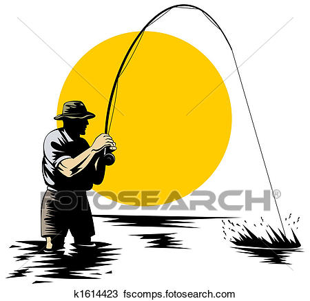 450x437 Drawing Of Fly Fishing K1614423