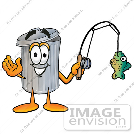 450x450 Cliprt Graphic Of Metal Trash Can Cartoon Character Holding