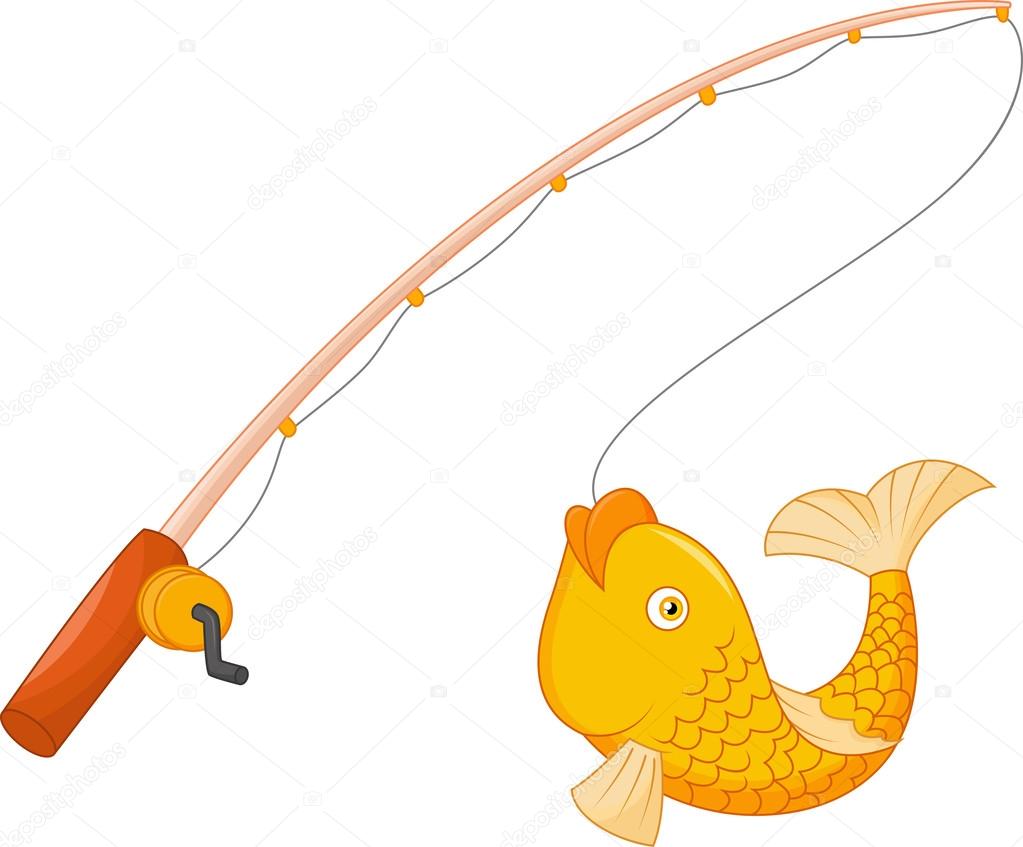 1023x847 Fishing Pole With Fish Stock Vector Tigatelu
