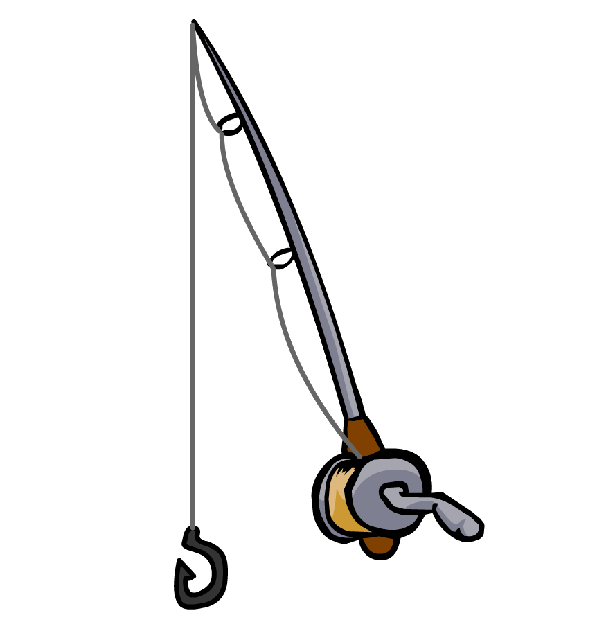875x911 Cartoon Fishing Pole
