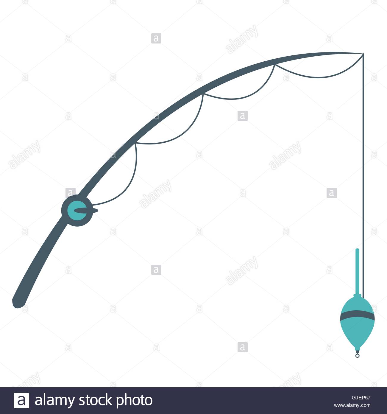1300x1390 Stylized Icon Of A Colored Fishing Rod With A Float For Catching