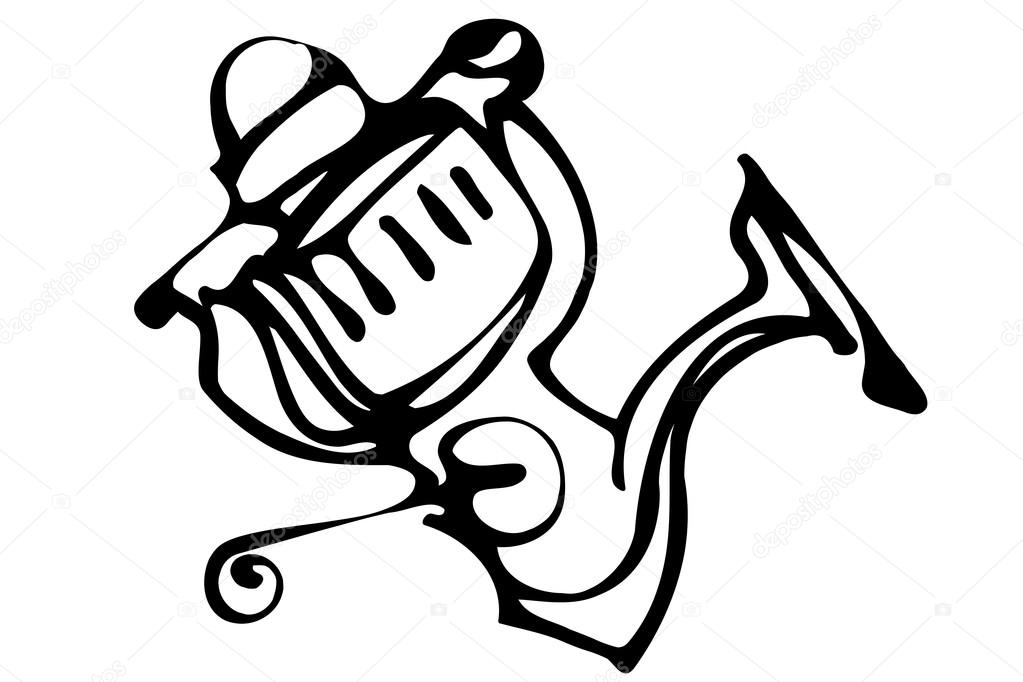 1023x682 Vector Sketch Of Fast Response Fishing Reels Stock Vector