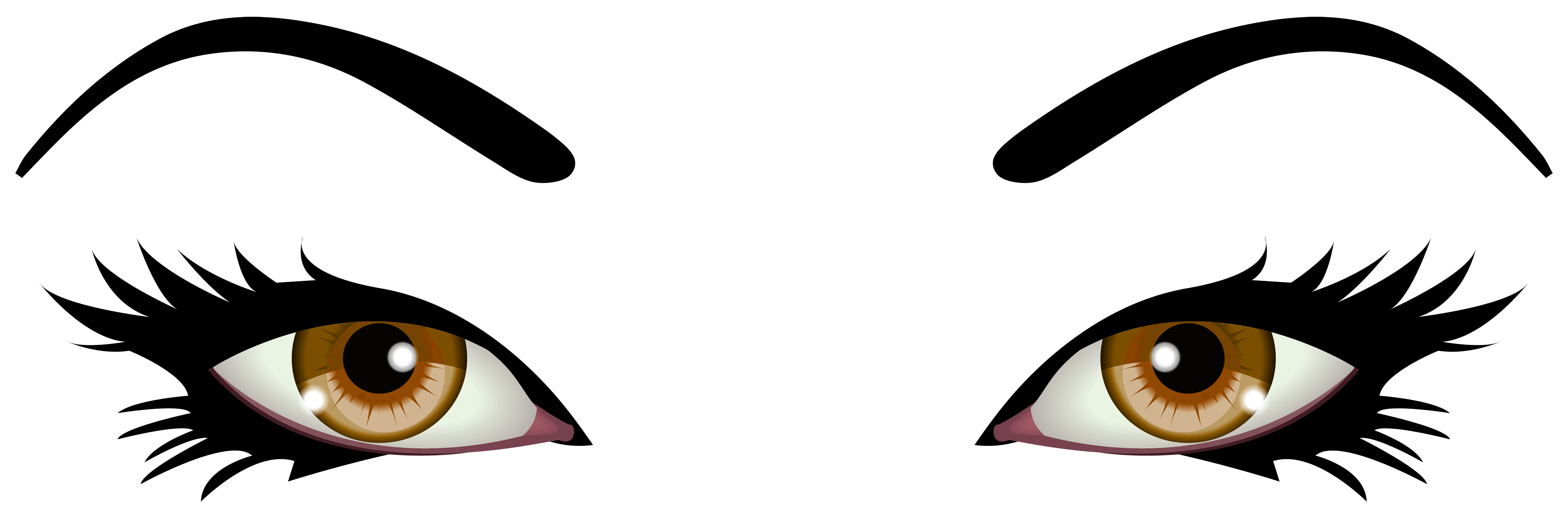 6000x1950 Brown Female Eyes Png Clip Art