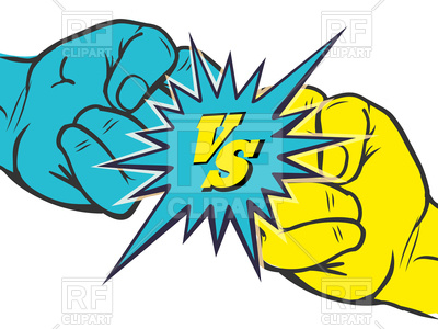 400x300 Versus Rivalry Fist Royalty Free Vector Clip Art Image