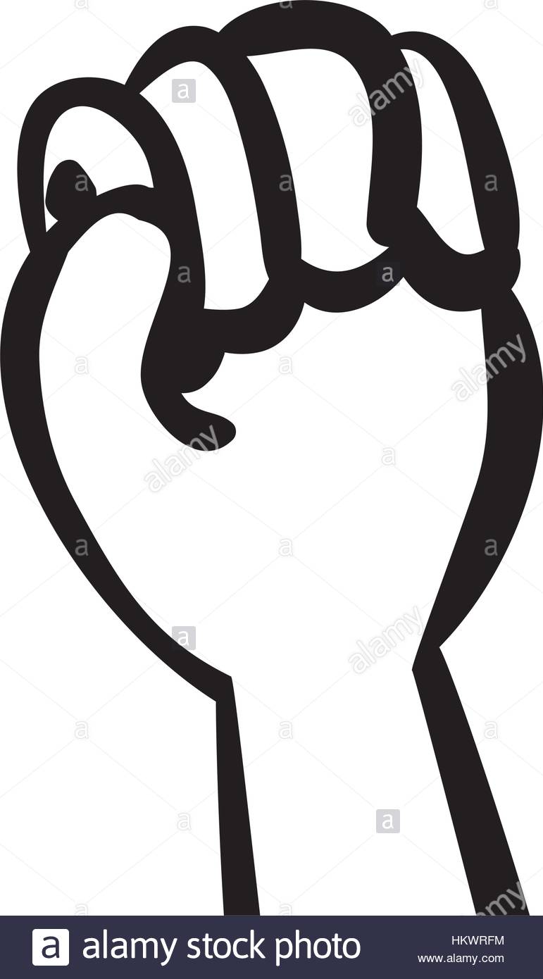 771x1390 Outline Illustration Of A Punch Hand Gesture Fist Stock Vector Art