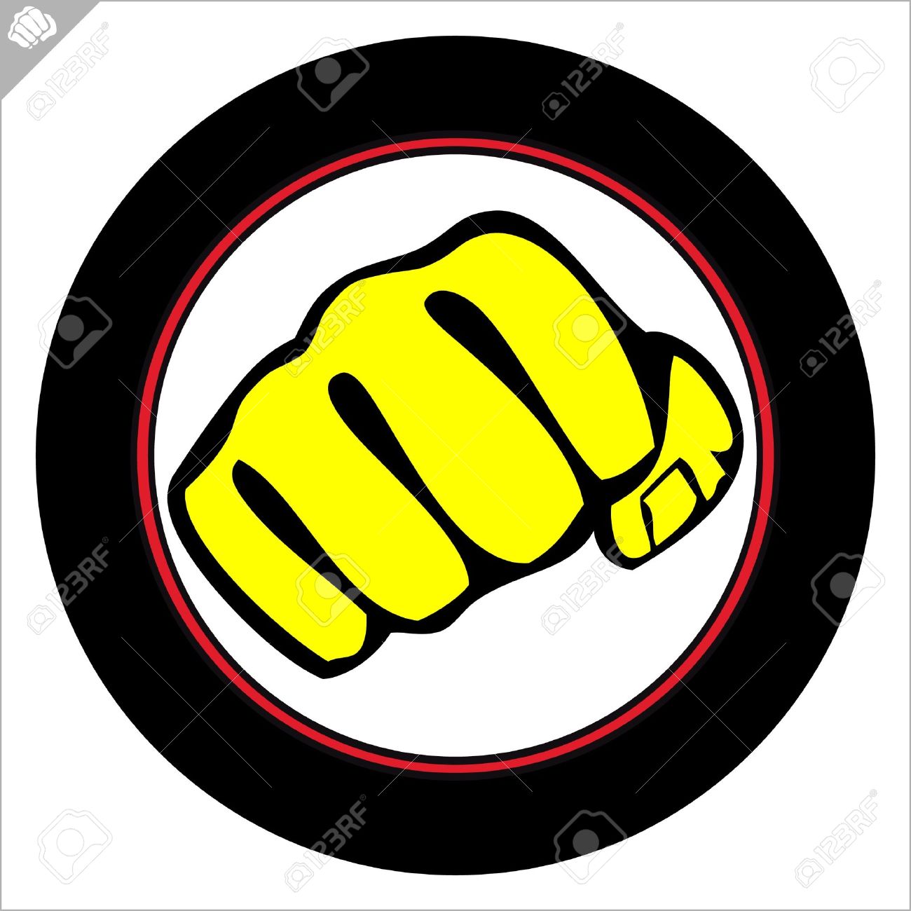 1300x1300 Fist Poster. Martial Arts Colored Emblem, Symbol. Karate Style