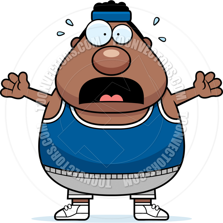 940x940 Cartoon Fitness Workout Man Scared By Cory Thoman Toon Vectors