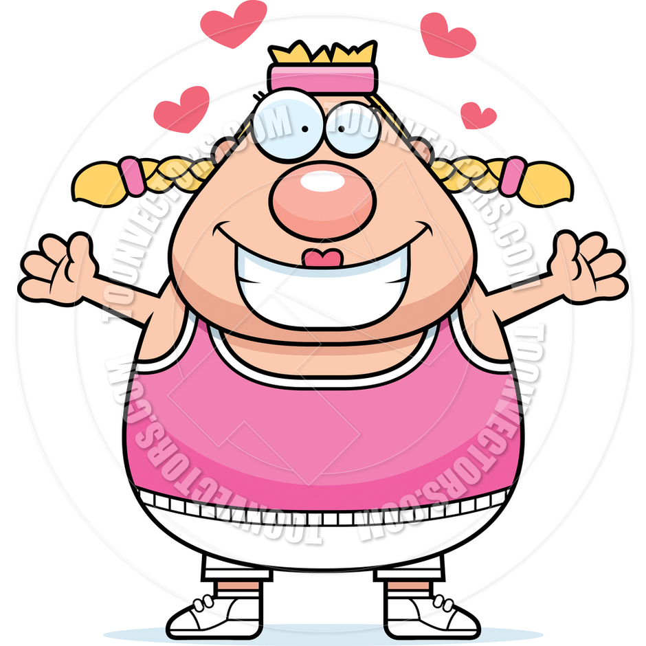 940x940 Cartoon Fitness Workout Woman Hug By Cory Thoman Toon Vectors