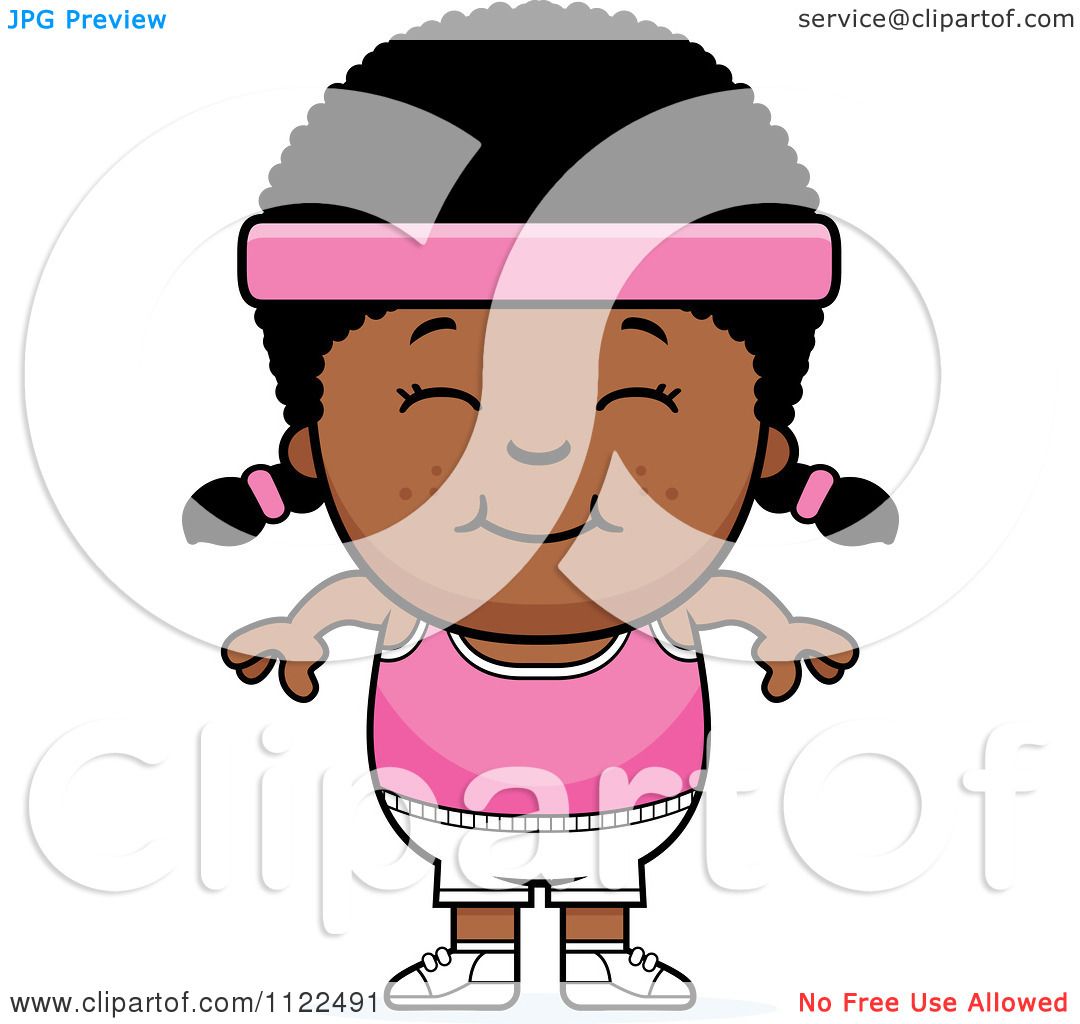 1080x1024 Cartoon Of A Happy Black Fitness Gym Girl