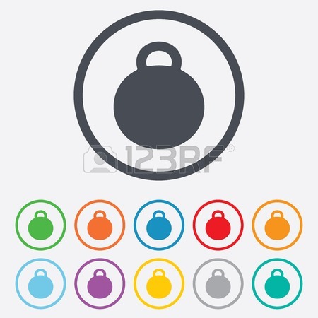 450x450 Weight Sign Icon. Sport Symbol. Fitness. Round Circle Buttons