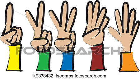 450x254 Clipart Of One, Two, Three, Four, Five K9378432