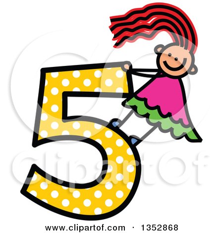 450x470 Clipart Of A Doodled Toddler Art Sketched Red Haired White Girl