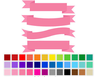 340x270 Blog Banner Clip Art, Digital Ribbon Banner, Flag Clipart